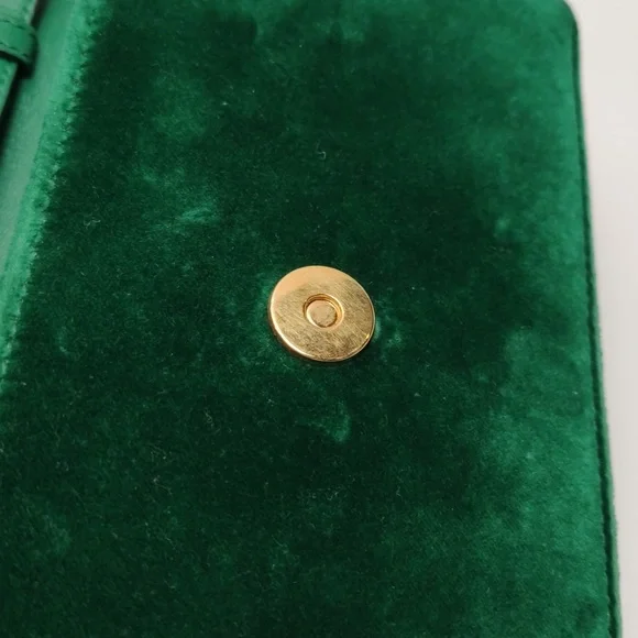 Green Velvet Designer Shoulder Bag - Picture 12 of 14